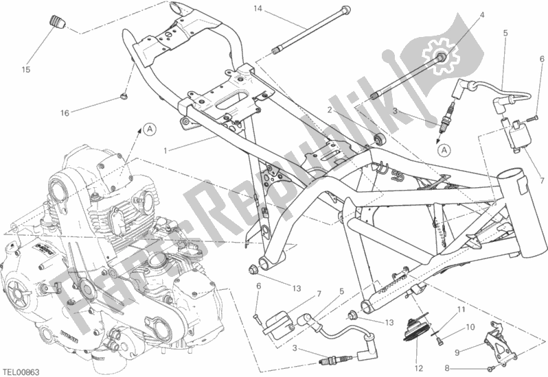 Tutte le parti per il Telaio del Ducati Scrambler Flat Track Brasil 803 2016